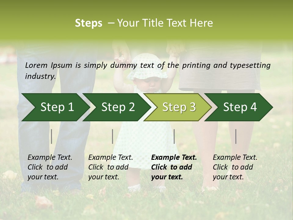 A Little Girl Holding The Hand Of Her Parents PowerPoint Template