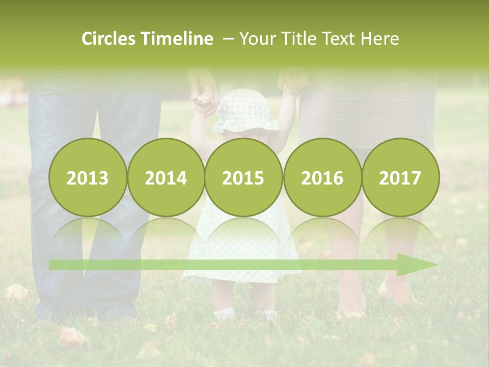 A Little Girl Holding The Hand Of Her Parents PowerPoint Template