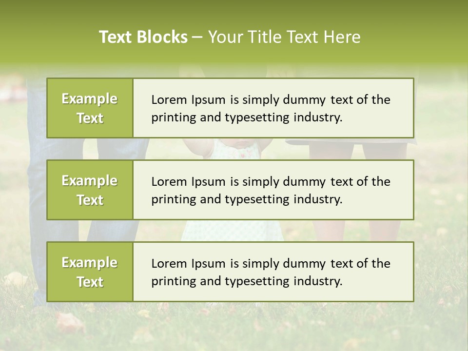 A Little Girl Holding The Hand Of Her Parents PowerPoint Template