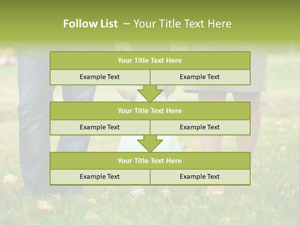 A Little Girl Holding The Hand Of Her Parents PowerPoint Template