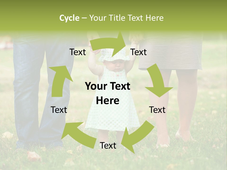 A Little Girl Holding The Hand Of Her Parents PowerPoint Template