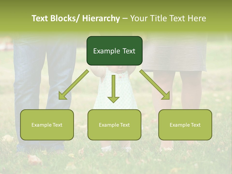 A Little Girl Holding The Hand Of Her Parents PowerPoint Template