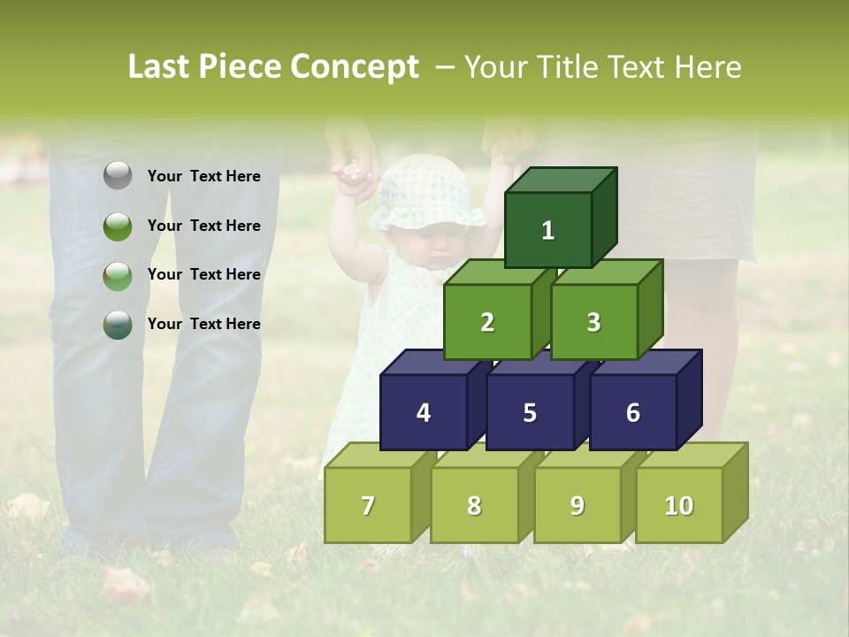 A Little Girl Holding The Hand Of Her Parents PowerPoint Template