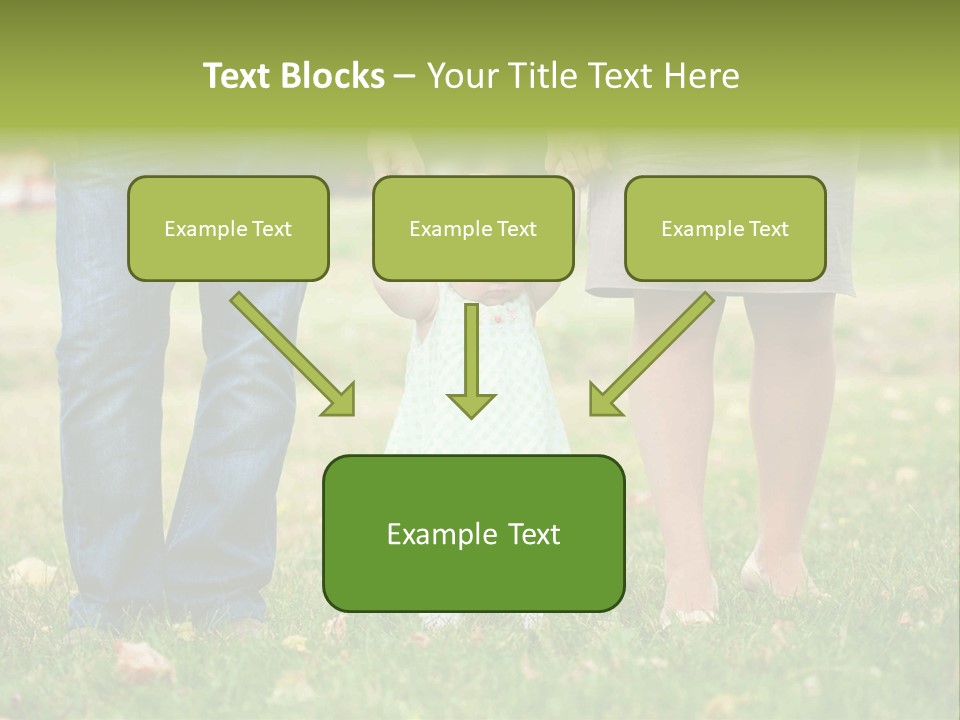 A Little Girl Holding The Hand Of Her Parents PowerPoint Template
