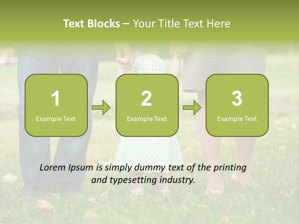 A Little Girl Holding The Hand Of Her Parents PowerPoint Template