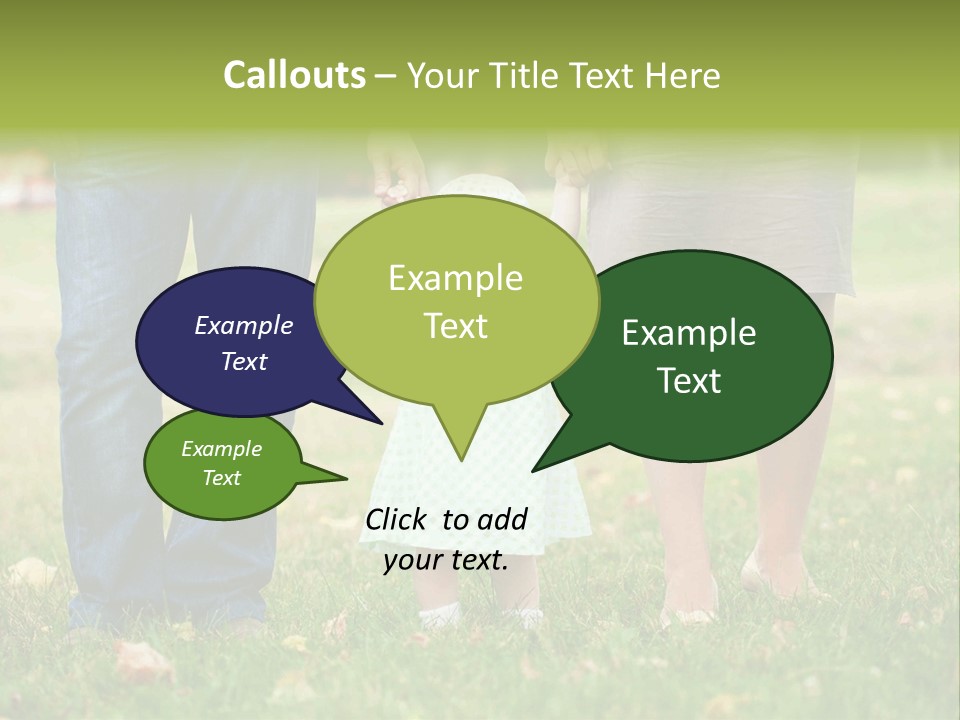 A Little Girl Holding The Hand Of Her Parents PowerPoint Template