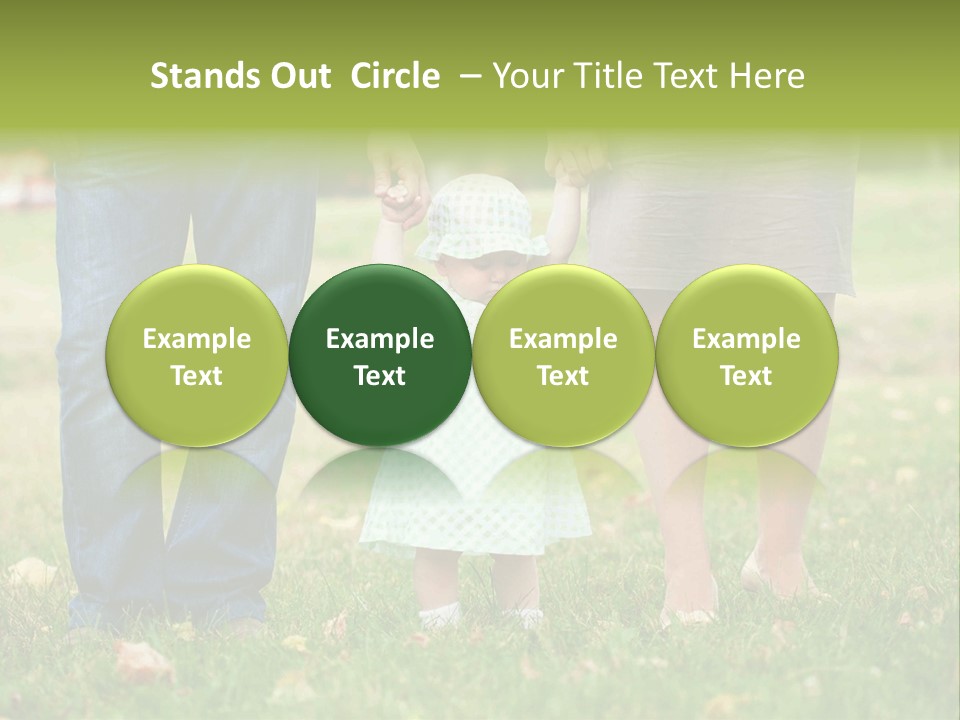 A Little Girl Holding The Hand Of Her Parents PowerPoint Template