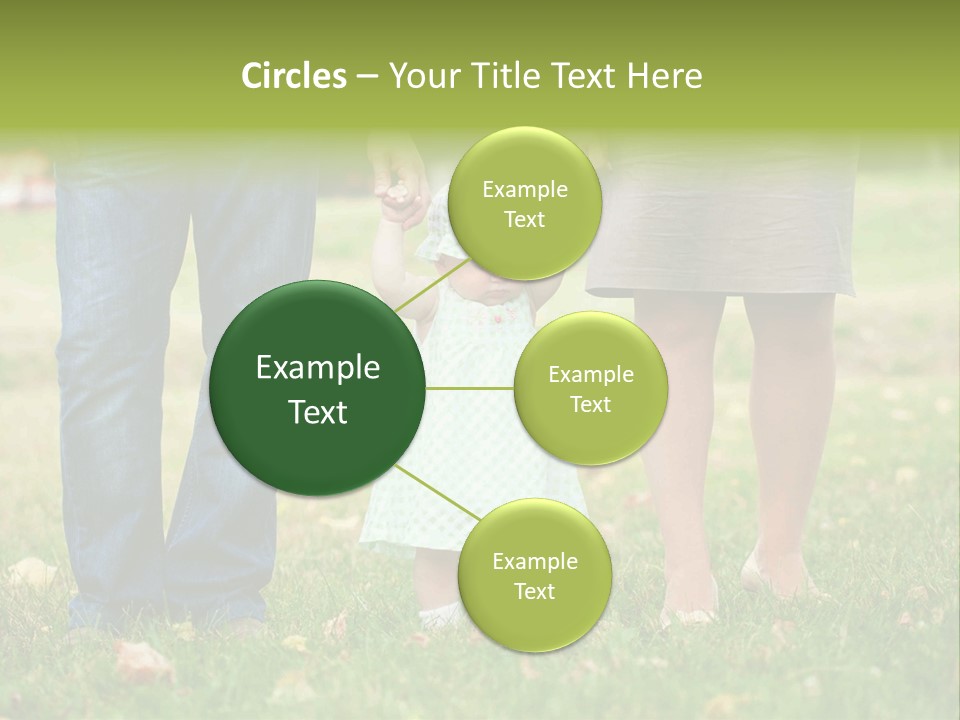 A Little Girl Holding The Hand Of Her Parents PowerPoint Template