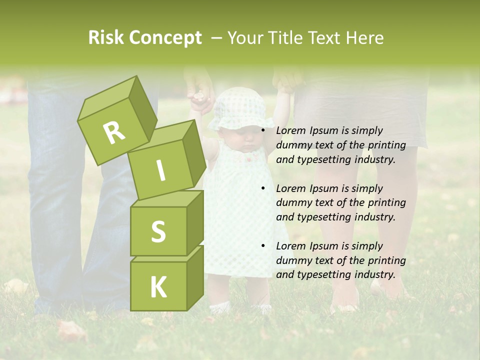 A Little Girl Holding The Hand Of Her Parents PowerPoint Template