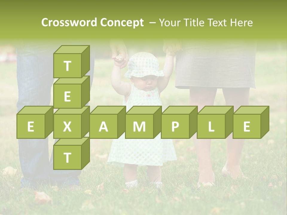 A Little Girl Holding The Hand Of Her Parents PowerPoint Template