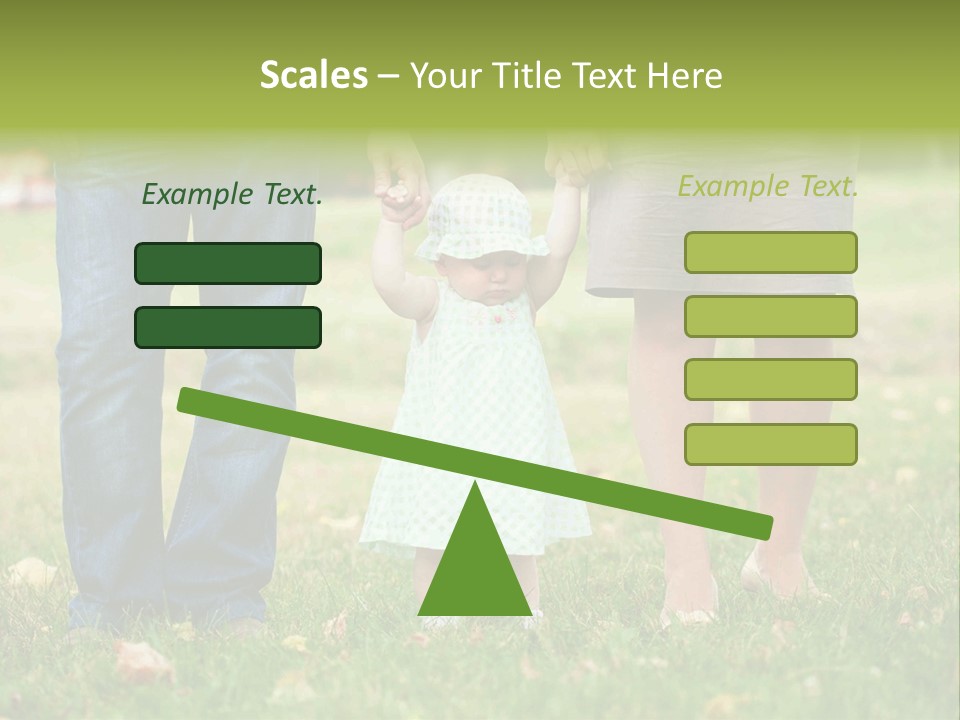 A Little Girl Holding The Hand Of Her Parents PowerPoint Template