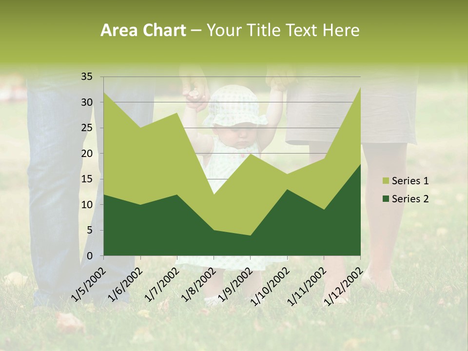 A Little Girl Holding The Hand Of Her Parents PowerPoint Template