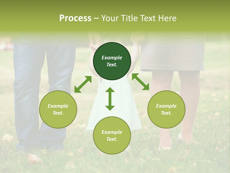 A Little Girl Holding The Hand Of Her Parents PowerPoint Template