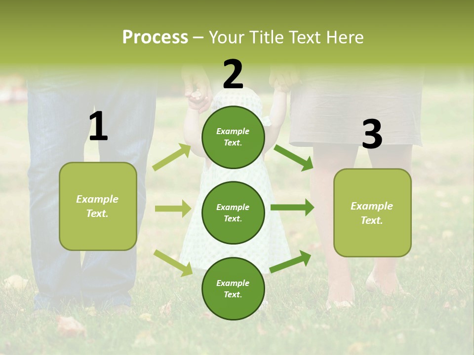 A Little Girl Holding The Hand Of Her Parents PowerPoint Template