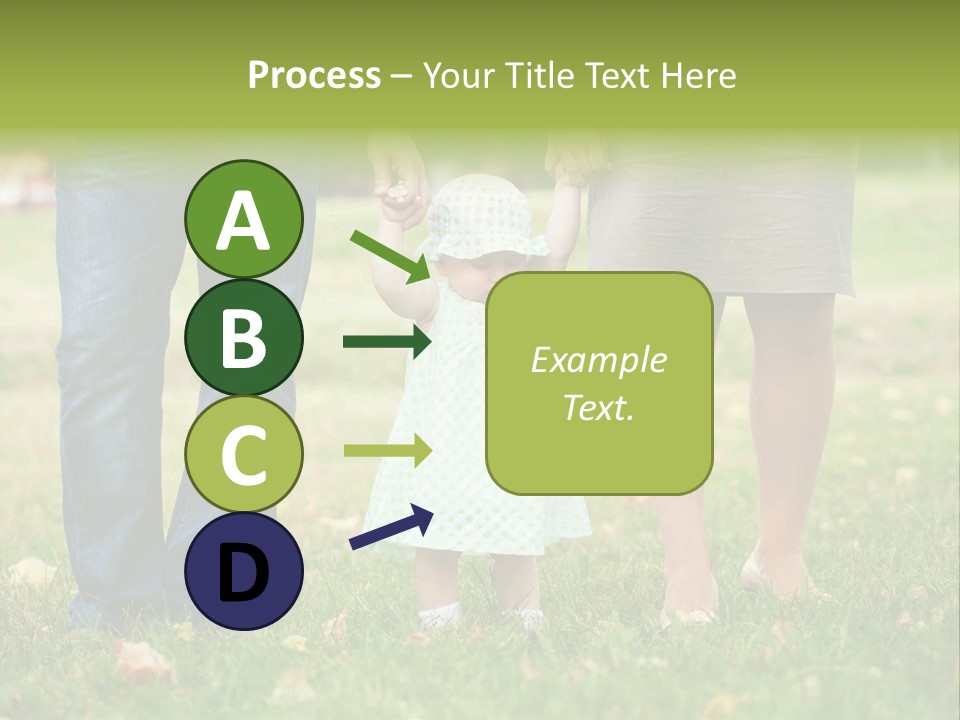 A Little Girl Holding The Hand Of Her Parents PowerPoint Template