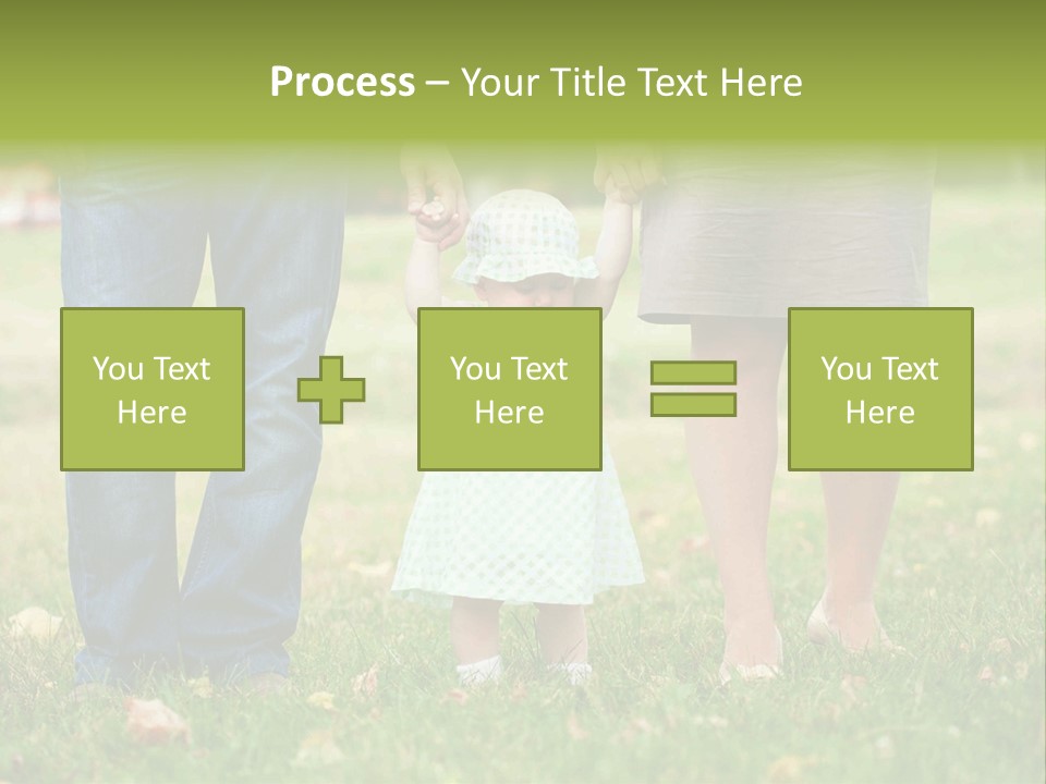 A Little Girl Holding The Hand Of Her Parents PowerPoint Template