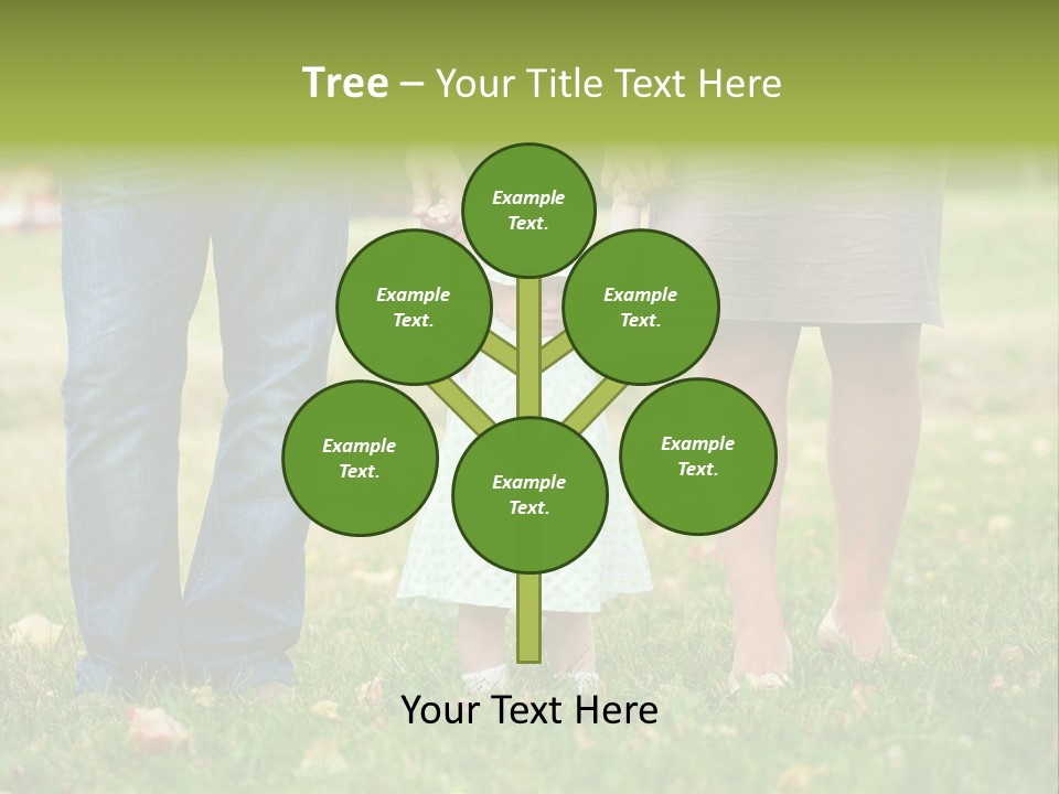 A Little Girl Holding The Hand Of Her Parents PowerPoint Template