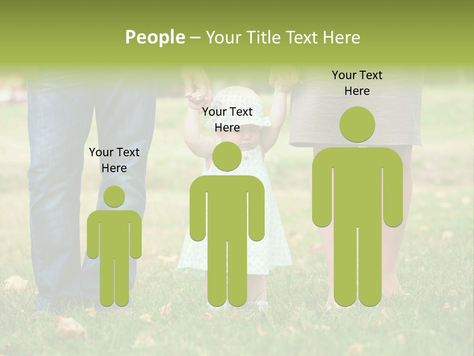 A Little Girl Holding The Hand Of Her Parents PowerPoint Template