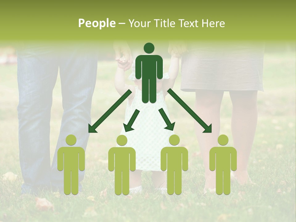 A Little Girl Holding The Hand Of Her Parents PowerPoint Template