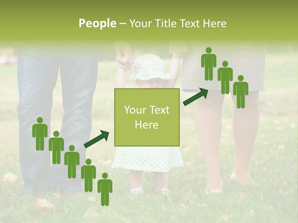 A Little Girl Holding The Hand Of Her Parents PowerPoint Template