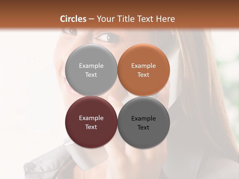 A Woman Talking On A Phone With A Smile On Her Face PowerPoint Template