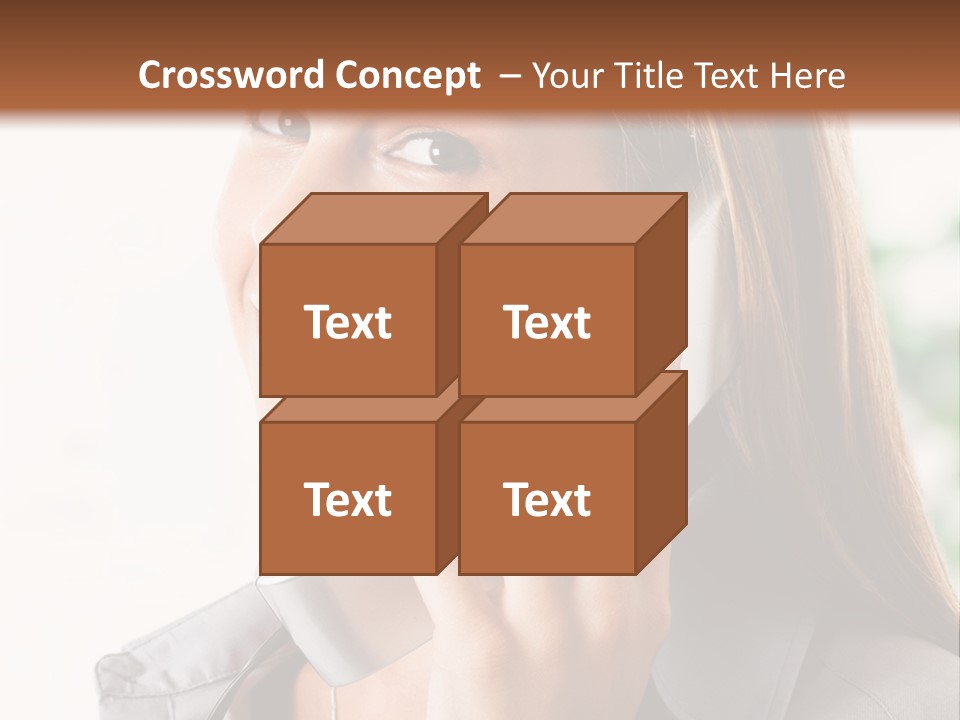 A Woman Talking On A Phone With A Smile On Her Face PowerPoint Template