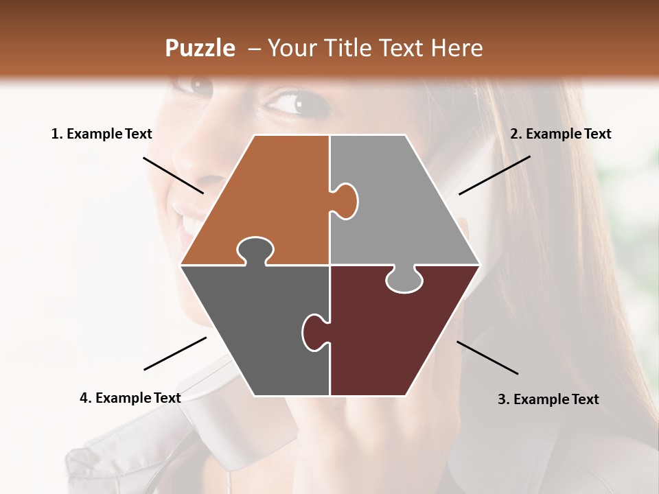 A Woman Talking On A Phone With A Smile On Her Face PowerPoint Template