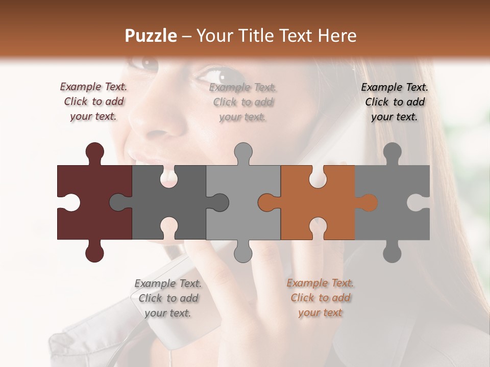 A Woman Talking On A Phone With A Smile On Her Face PowerPoint Template