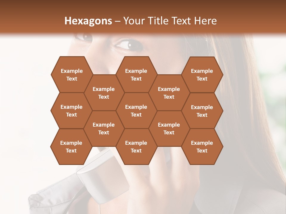 A Woman Talking On A Phone With A Smile On Her Face PowerPoint Template