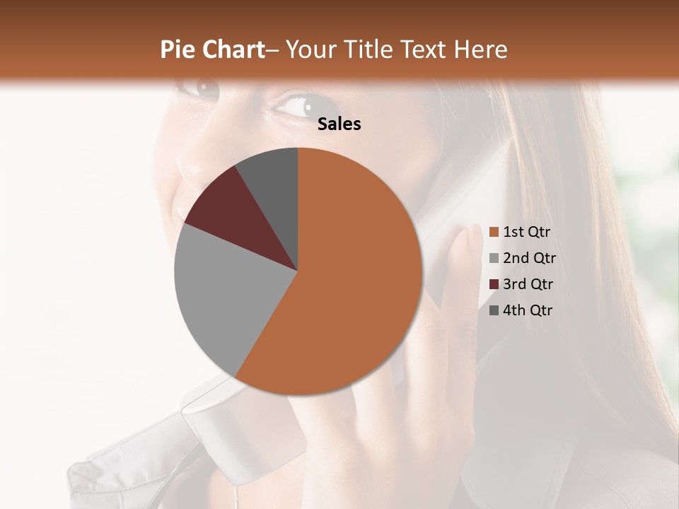 A Woman Talking On A Phone With A Smile On Her Face PowerPoint Template