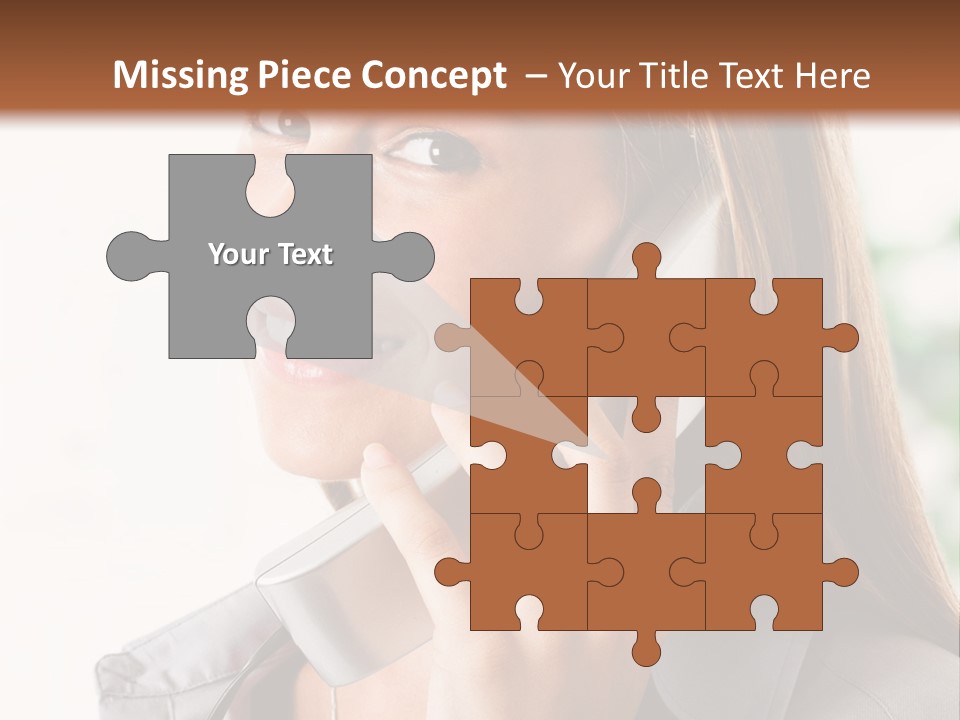 A Woman Talking On A Phone With A Smile On Her Face PowerPoint Template