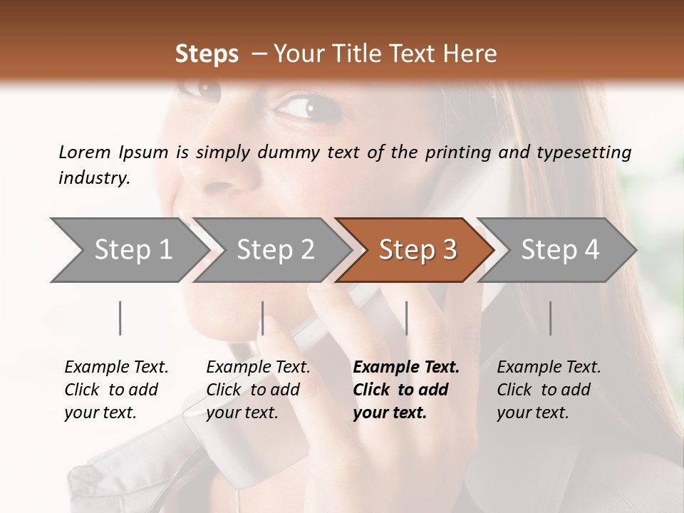 A Woman Talking On A Phone With A Smile On Her Face PowerPoint Template