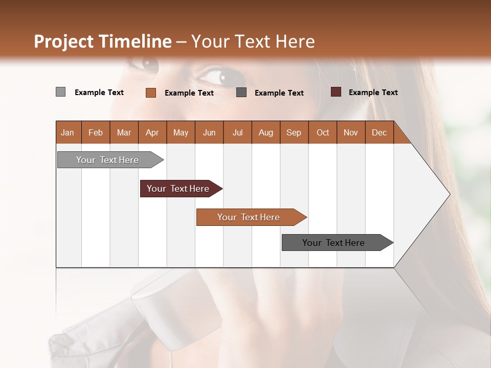 A Woman Talking On A Phone With A Smile On Her Face PowerPoint Template