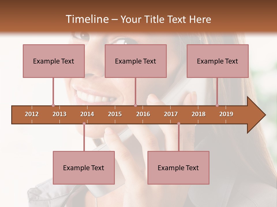 A Woman Talking On A Phone With A Smile On Her Face PowerPoint Template
