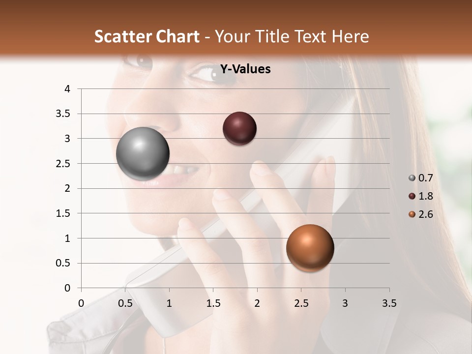 A Woman Talking On A Phone With A Smile On Her Face PowerPoint Template