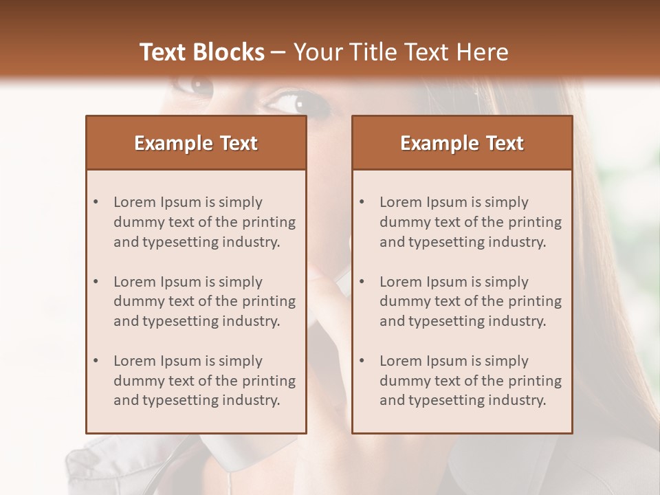 A Woman Talking On A Phone With A Smile On Her Face PowerPoint Template