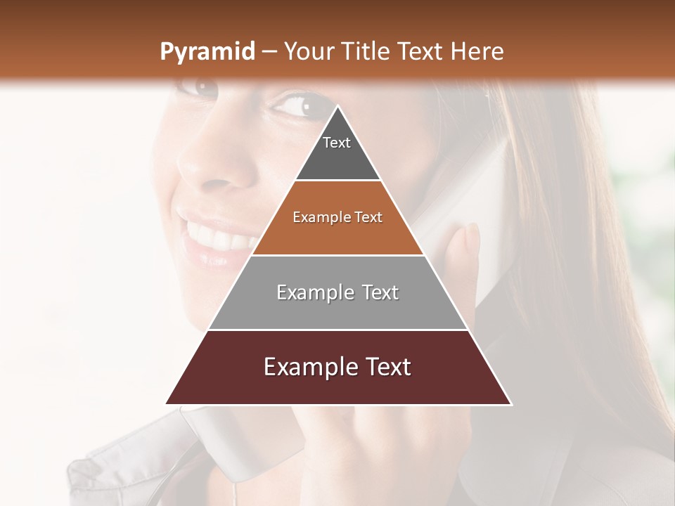 A Woman Talking On A Phone With A Smile On Her Face PowerPoint Template