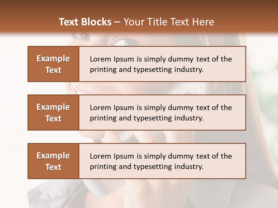 A Woman Talking On A Phone With A Smile On Her Face PowerPoint Template