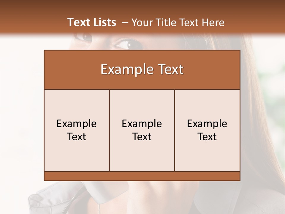 A Woman Talking On A Phone With A Smile On Her Face PowerPoint Template