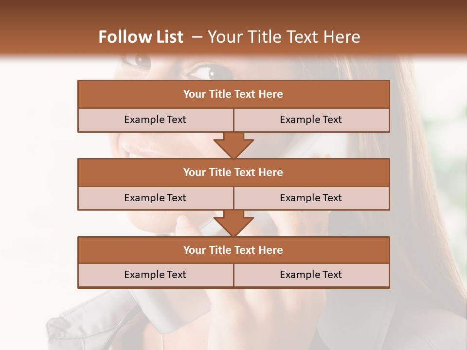 A Woman Talking On A Phone With A Smile On Her Face PowerPoint Template