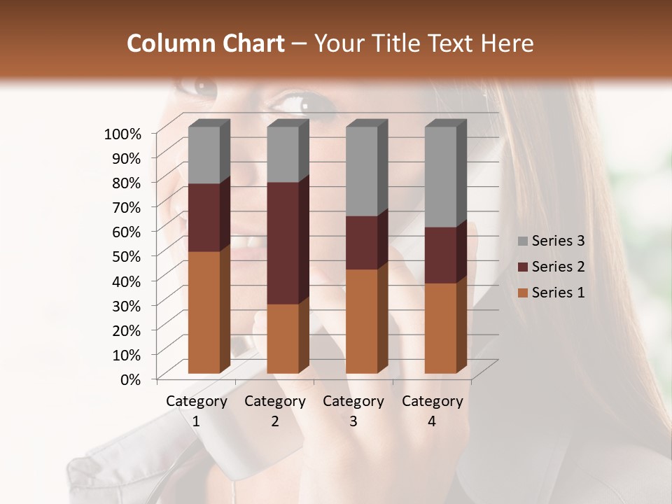 A Woman Talking On A Phone With A Smile On Her Face PowerPoint Template