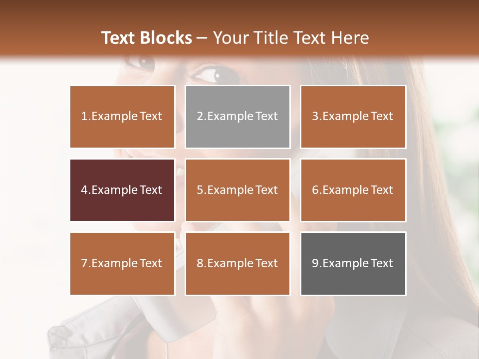 A Woman Talking On A Phone With A Smile On Her Face PowerPoint Template