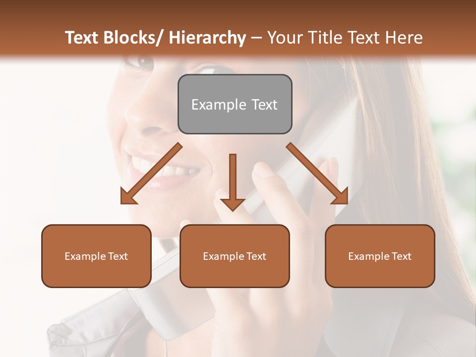 A Woman Talking On A Phone With A Smile On Her Face PowerPoint Template