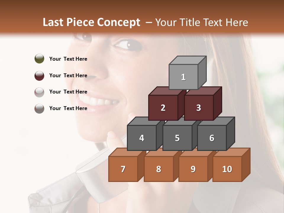 A Woman Talking On A Phone With A Smile On Her Face PowerPoint Template