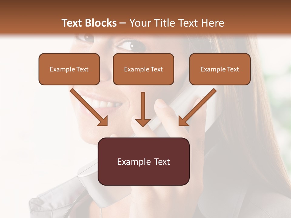 A Woman Talking On A Phone With A Smile On Her Face PowerPoint Template