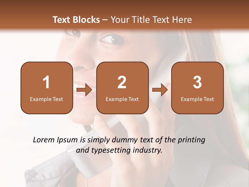 A Woman Talking On A Phone With A Smile On Her Face PowerPoint Template