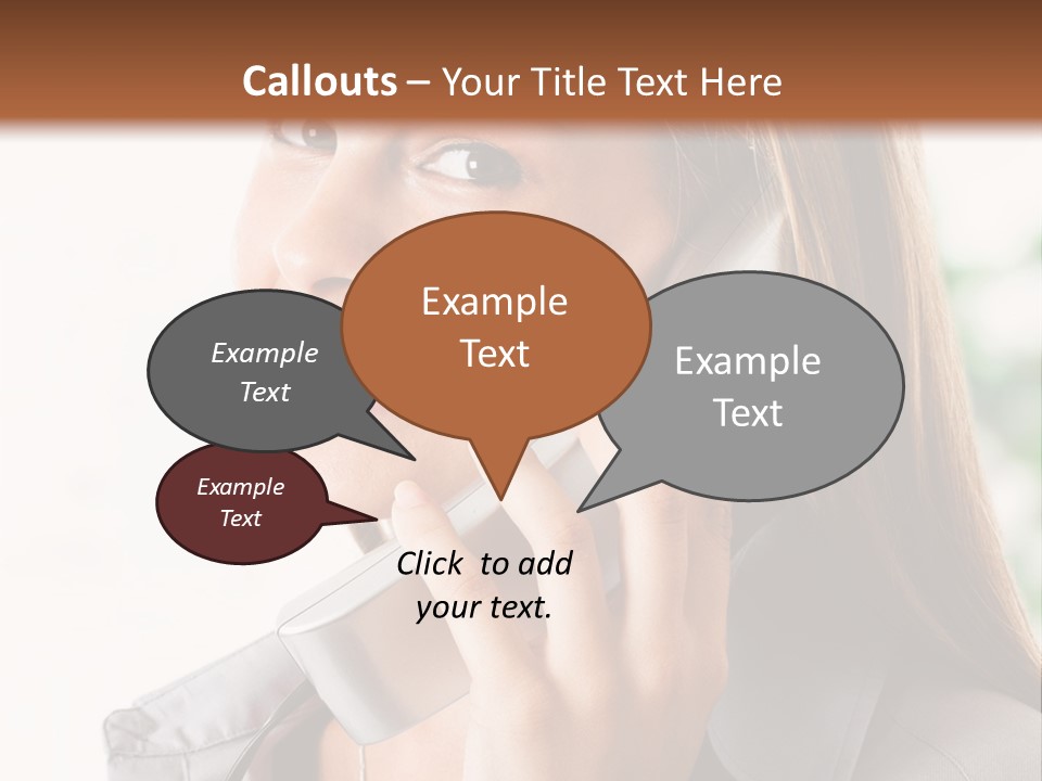 A Woman Talking On A Phone With A Smile On Her Face PowerPoint Template
