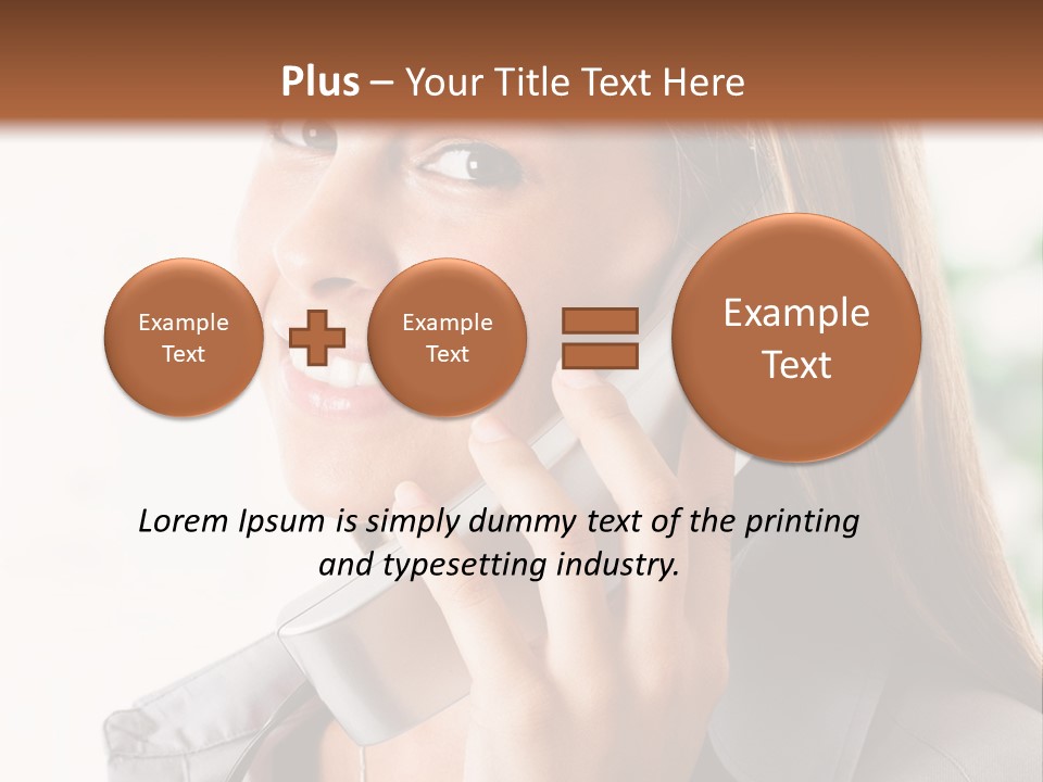 A Woman Talking On A Phone With A Smile On Her Face PowerPoint Template
