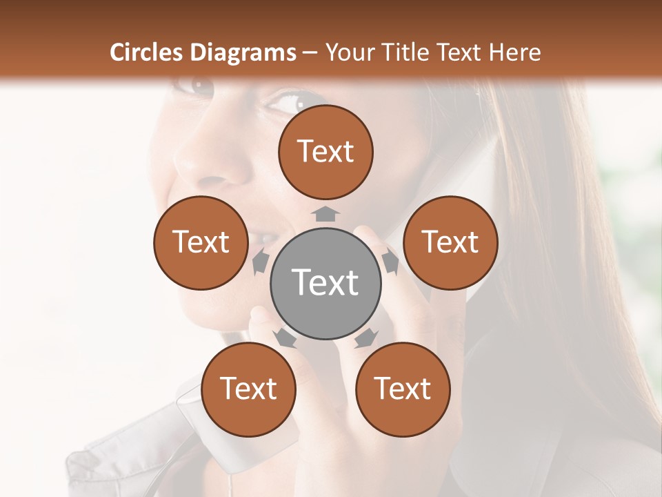 A Woman Talking On A Phone With A Smile On Her Face PowerPoint Template