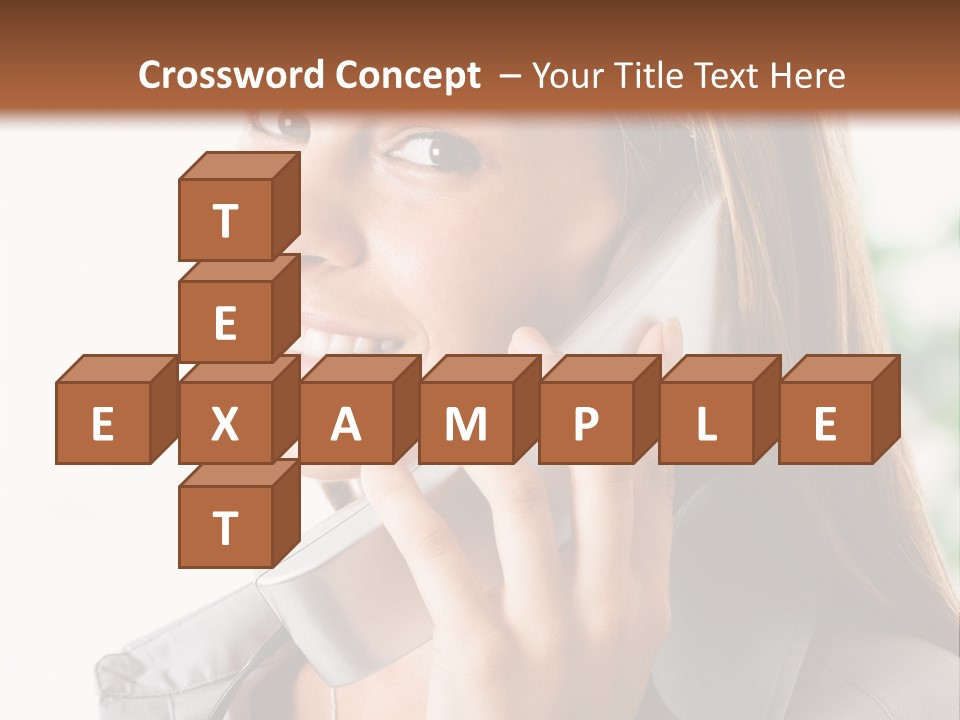 A Woman Talking On A Phone With A Smile On Her Face PowerPoint Template